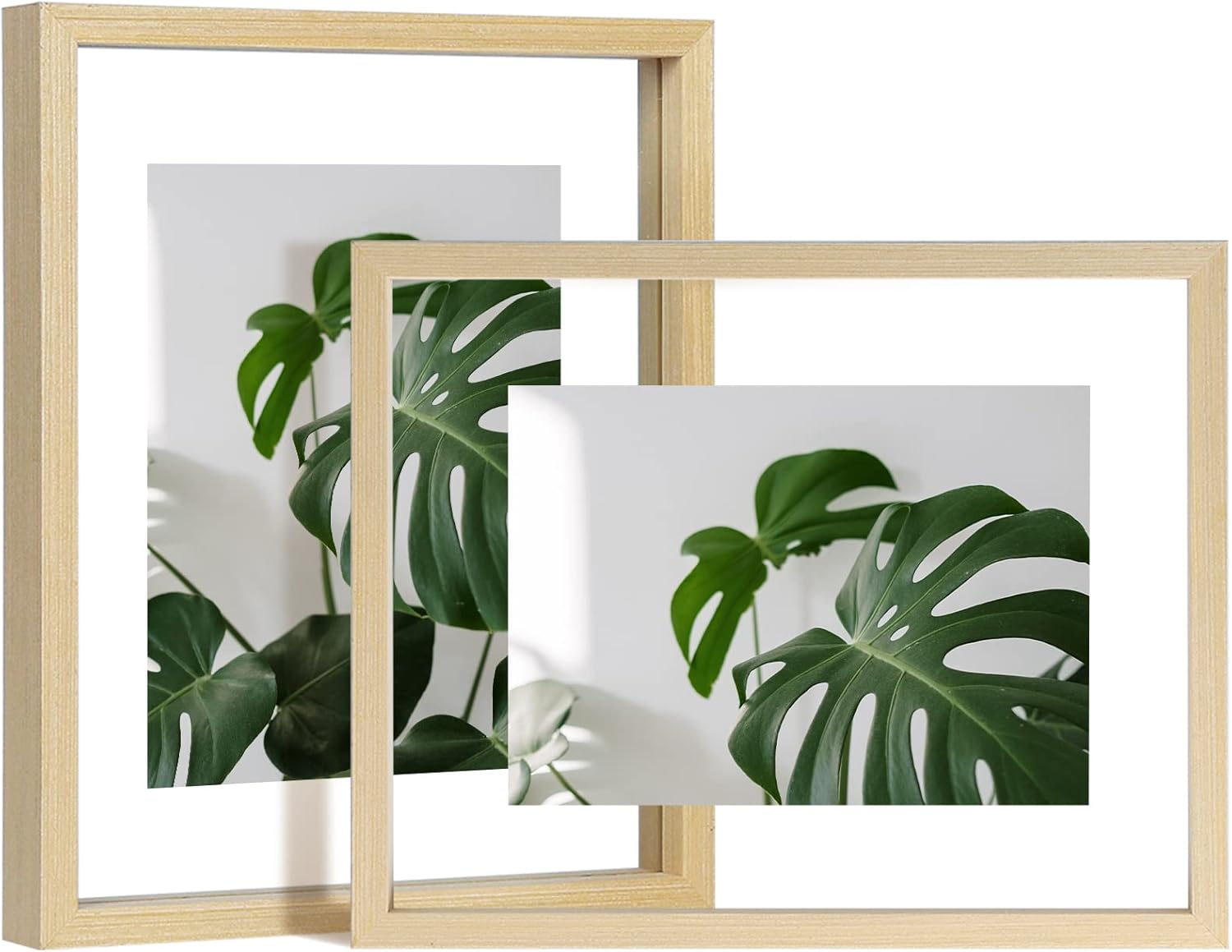 Egofine 8x10 Floating Frames Set of 2, Double Glass