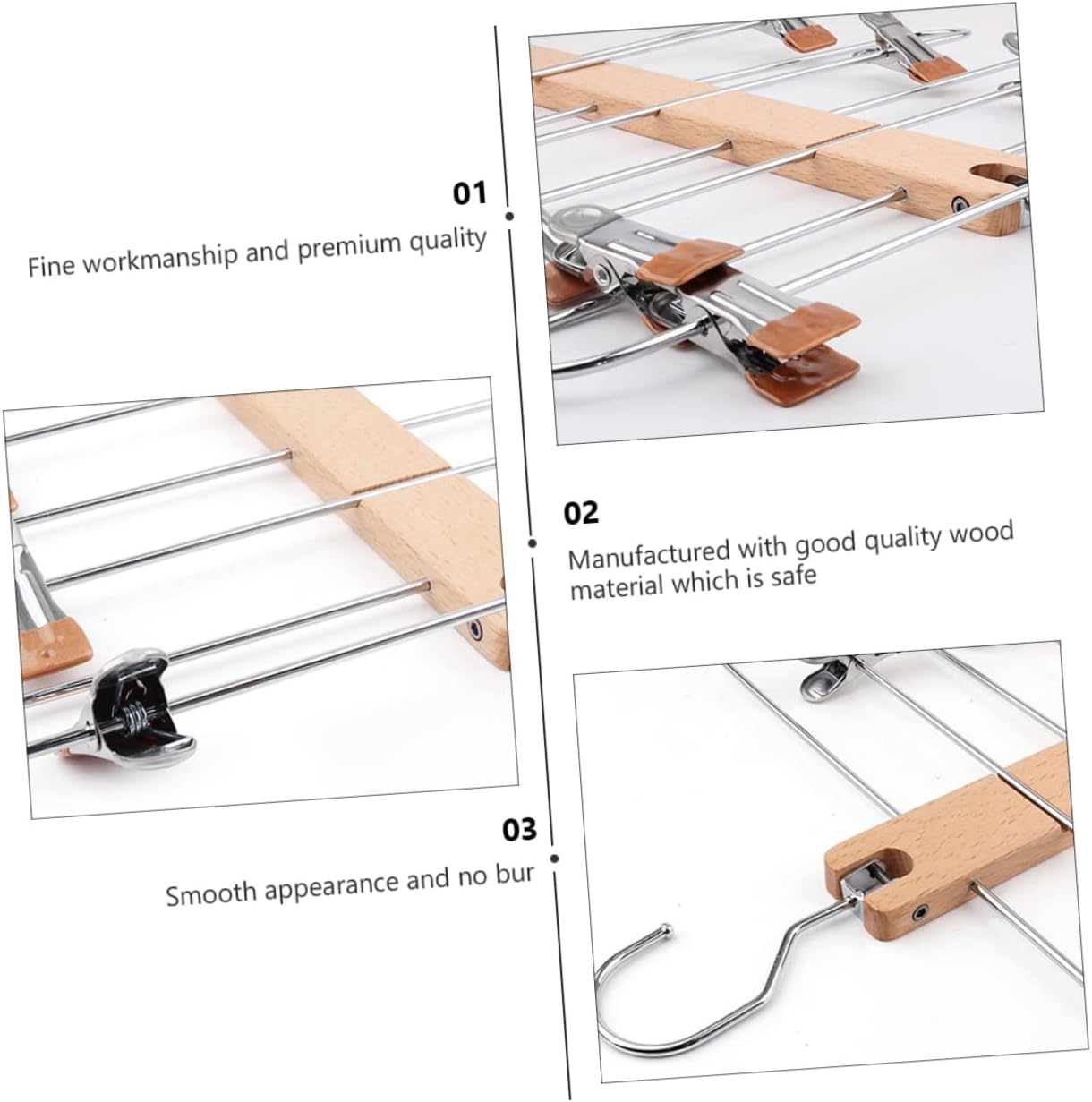 1pc Skirt Pants Hanger with Clips Space Saving Clothing Display Rack for Closet Organization and Travel