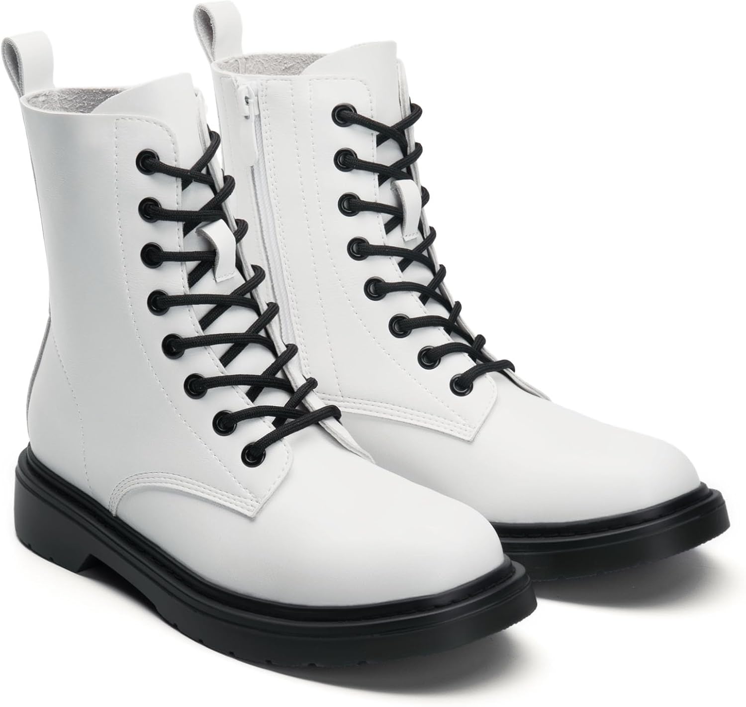 DREAM PAIRS Women Combat Boots Lace-up Low Heel Ankle Booties - Image 5