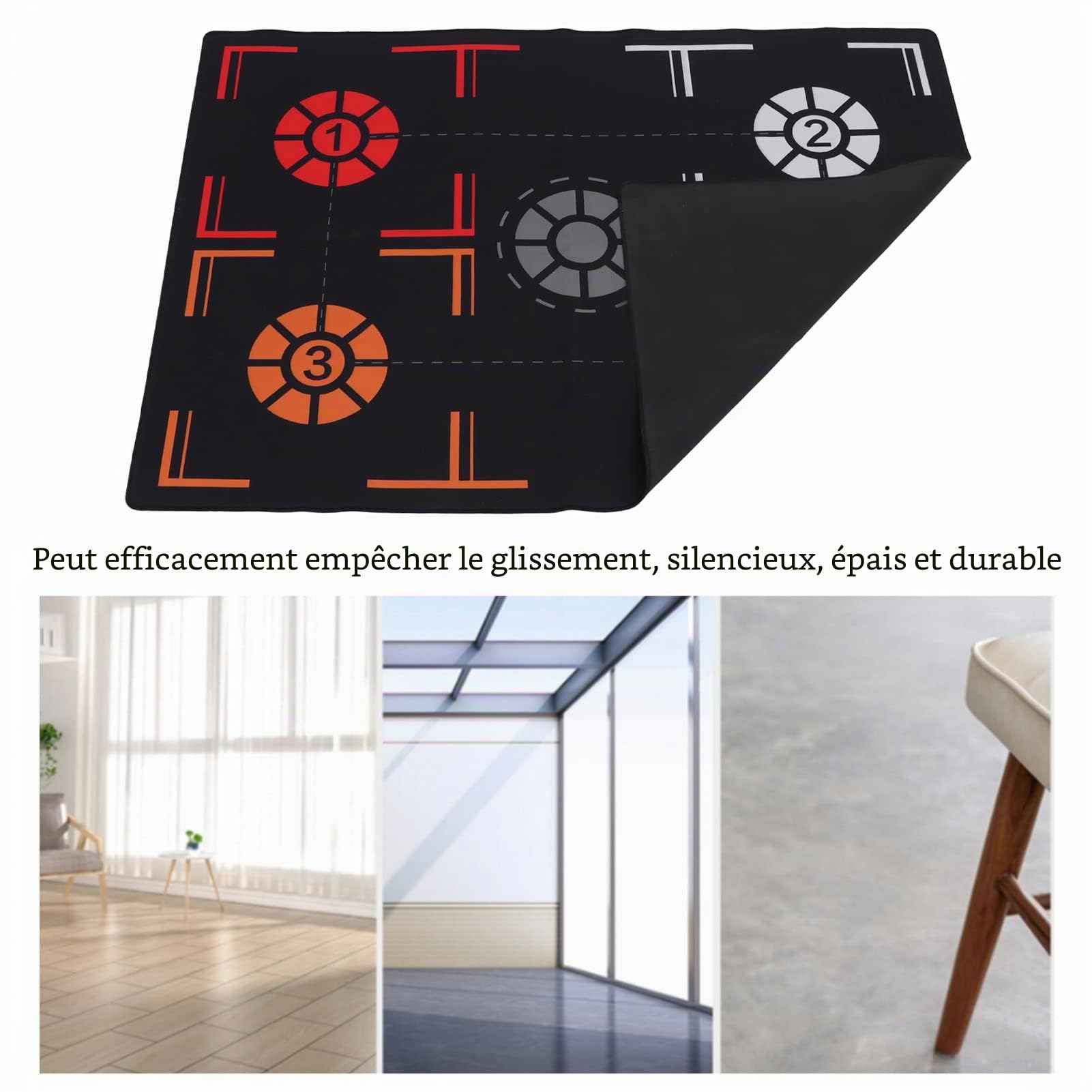 Asixxsix Tapis d'étape de Basket - Ball, 2mm Caoutchouc Pliable Tapis d'entraînement de Basket - Ball Dribble Silent Sports Accessoires auxiliaires pour Enfants et Adolescents