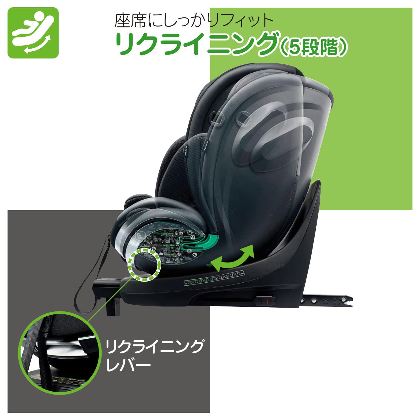 TOM'S チャイルドシート R129 リクライニング ISOFIX