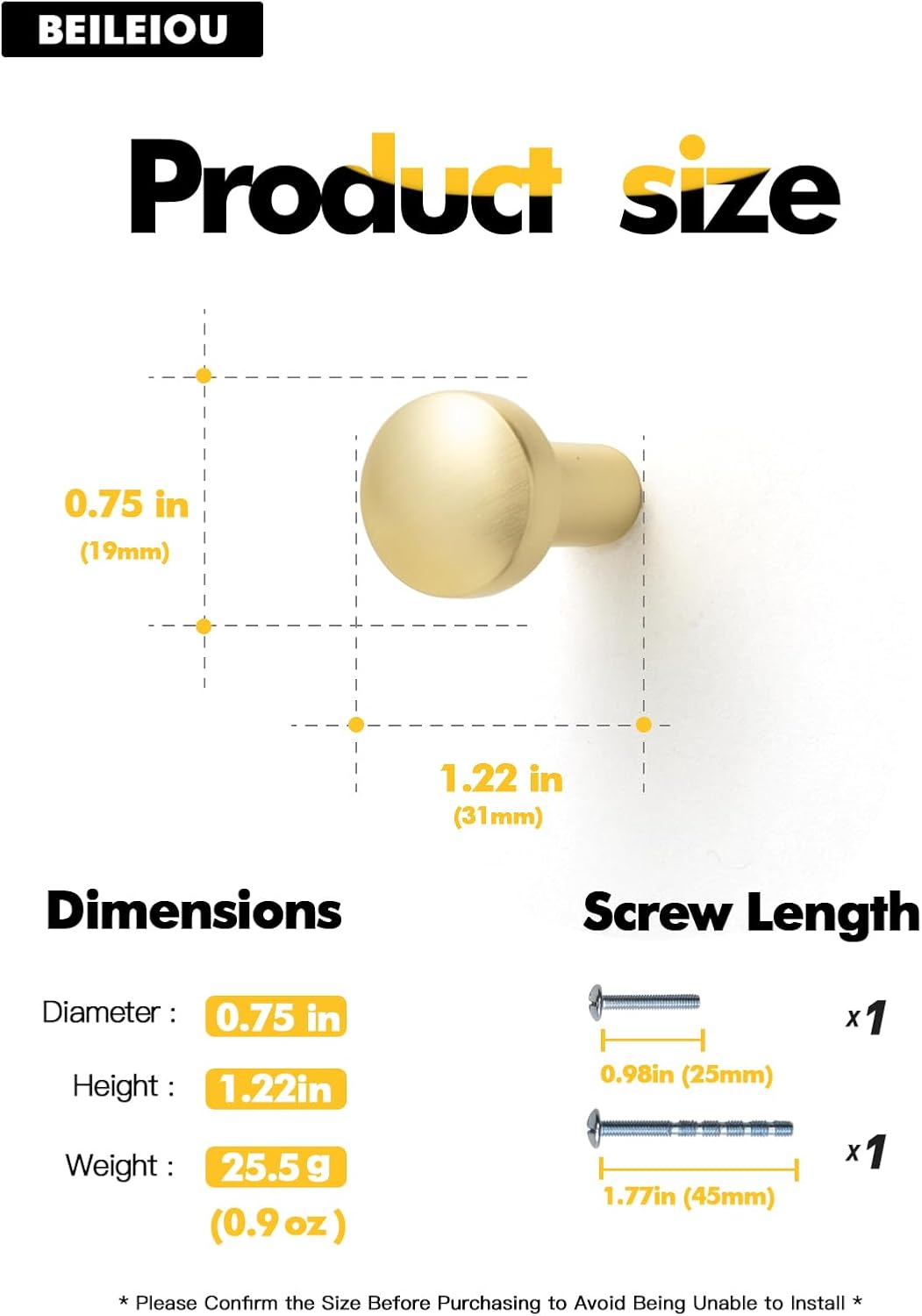 Brushed Gold Cabinet Knobs Classic Vintage Drawer Pulls Zinc Alloy Drawer Handles Kitchen Cupboard Bathroom Dresser Cabinet Hardware (2, Brushed Gold, Knob)