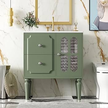 Amazon.com: Retro Style 30'' Bathroom Vanity with Ceramic
