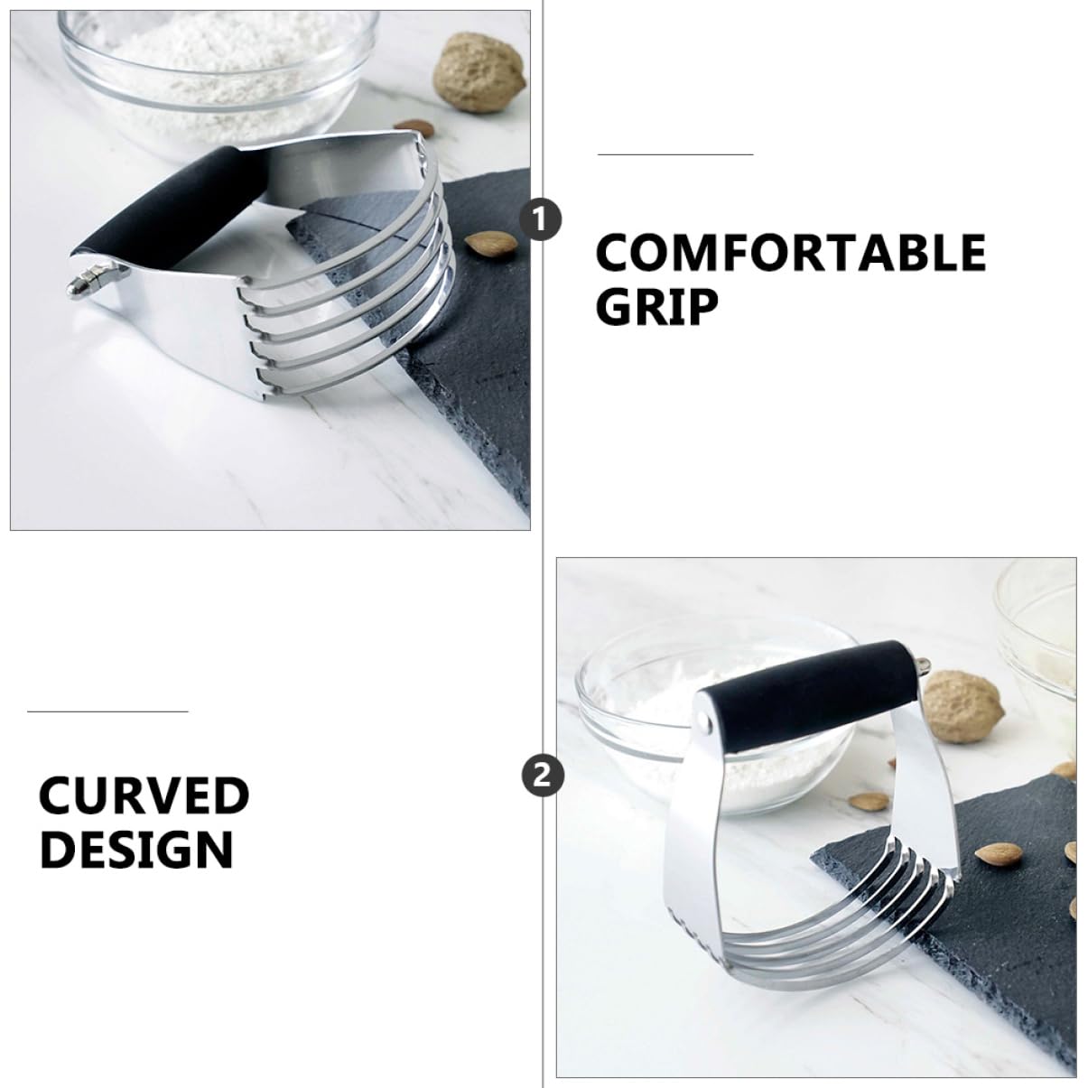 Cabilock Dough Pastry Cutter Heavy Duty Manual Flour Mixer for Baking for Pastry Utensils Bench Scraping and Scone Preparation Ergonomic Grip for Comfort