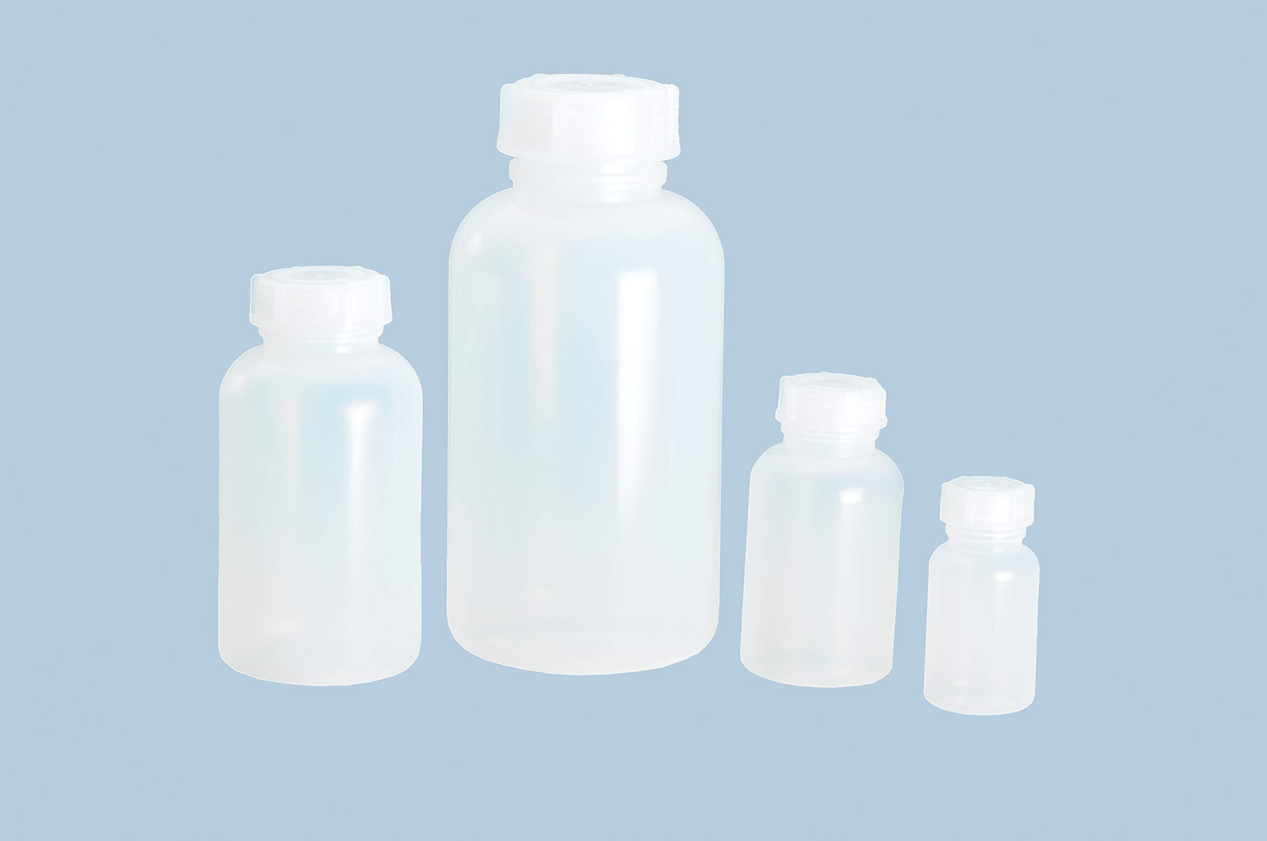 hünersdorff bottiglia a collo largo per il riempimento con tappo a vite in LD-PE 2l (infrangibile e adatto agli alimenti), 1000 ml, trasparente