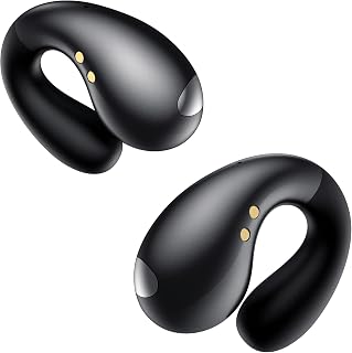 Ultra Open Ear Earbuds - Ergonomic Clip-On Earbuds, Bone Conduction Over-The-Ear Headphones with Waterproof Design and Secure Fit for Small Ears, Obsidian Black - Amazon product rated Grade B