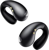 Ultra Ergonomic Clip-On Open Earbuds&comma; Bone Conduction Over-The-Ear Headphones with Waterproof Design and Secure Fit for Small Ears&comma; Obsidian Black