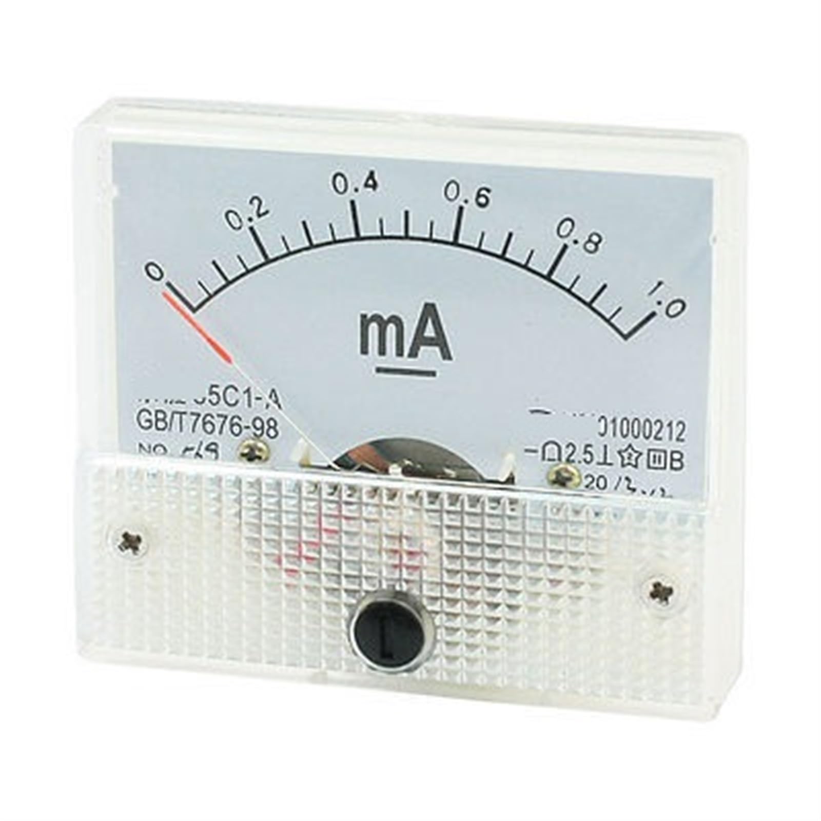 Ampèremètre DC 0-1 mA analogique rectangulaire pour tableau électrique 85C1-A - 2