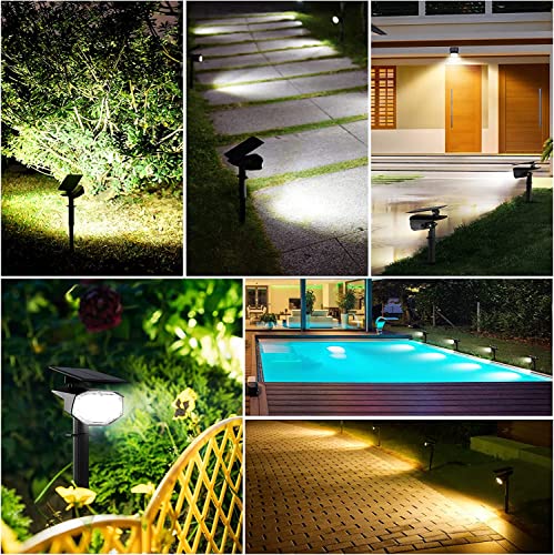 30 Leds Outdoor Solar Landscape Spotlights Remote Control Solar Spotlights Ip68 Waterproof Solar Outdoor Lights For Yard Garden Driveway Porch Walkway Pool Patio Cold & Warm White Adjustable 4 Pack #TOP5