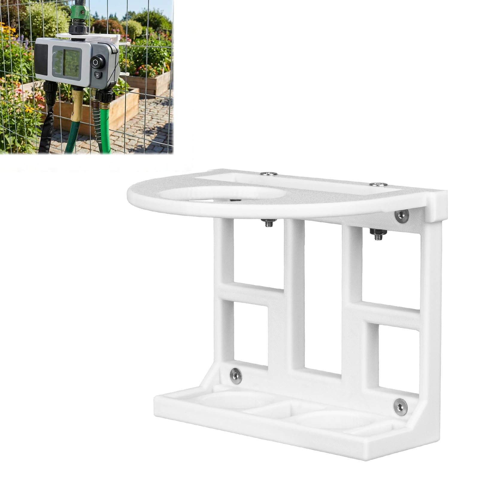 Photo 1 of Compatible with Orbit B-Hyve XD Holder, 4-Port Smart Hose Timer Outdoor Wall Mount Kit, Mounting Bracket for Orbit Sprinkler Timer