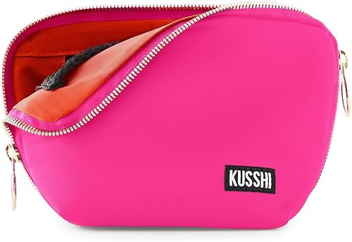 KUSSHI Bolsa de maquillaje y cosméticos de viaje lavable, Caramelo Manzana RojoRosa, Bolsa de maquillaje lavable