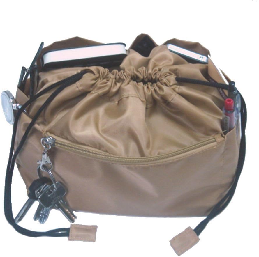 Tapp Collections Premium Nylon Purse Insert Organizer - Dark Brown