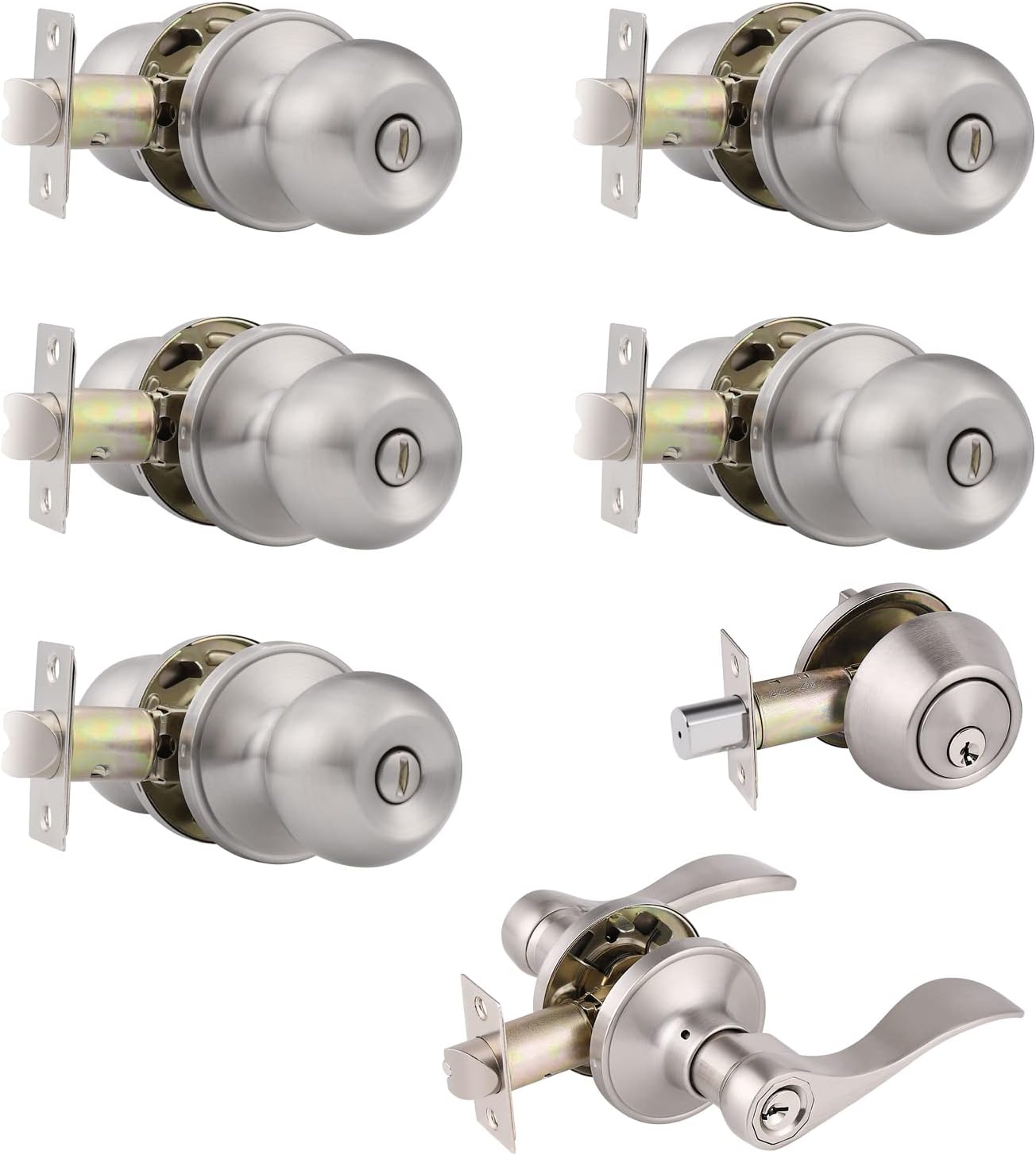 Gobrico Keyed Alike Front Door Exterior Door Lever Lockset with Single