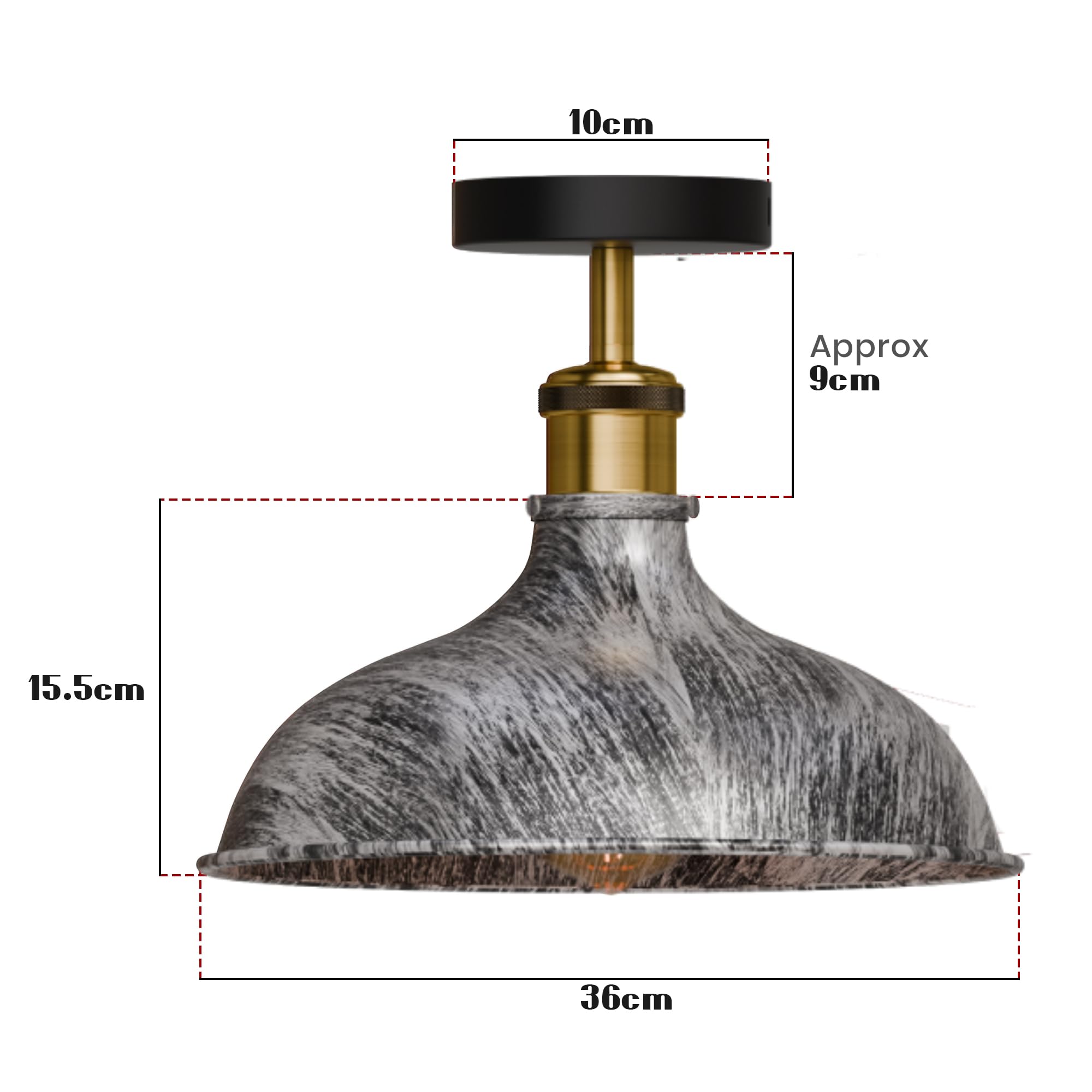 DC VOLTAGE Vintage Ceiling Light Flush Mounted E27 Industrial Ceiling Light Fixture for Bedroom Kitchen - Image 3