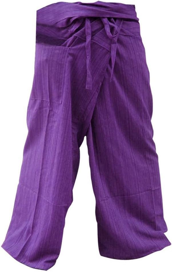 1 Tone Thai Fisherman Pants Yoga Trousers Free Size Cotton Purple