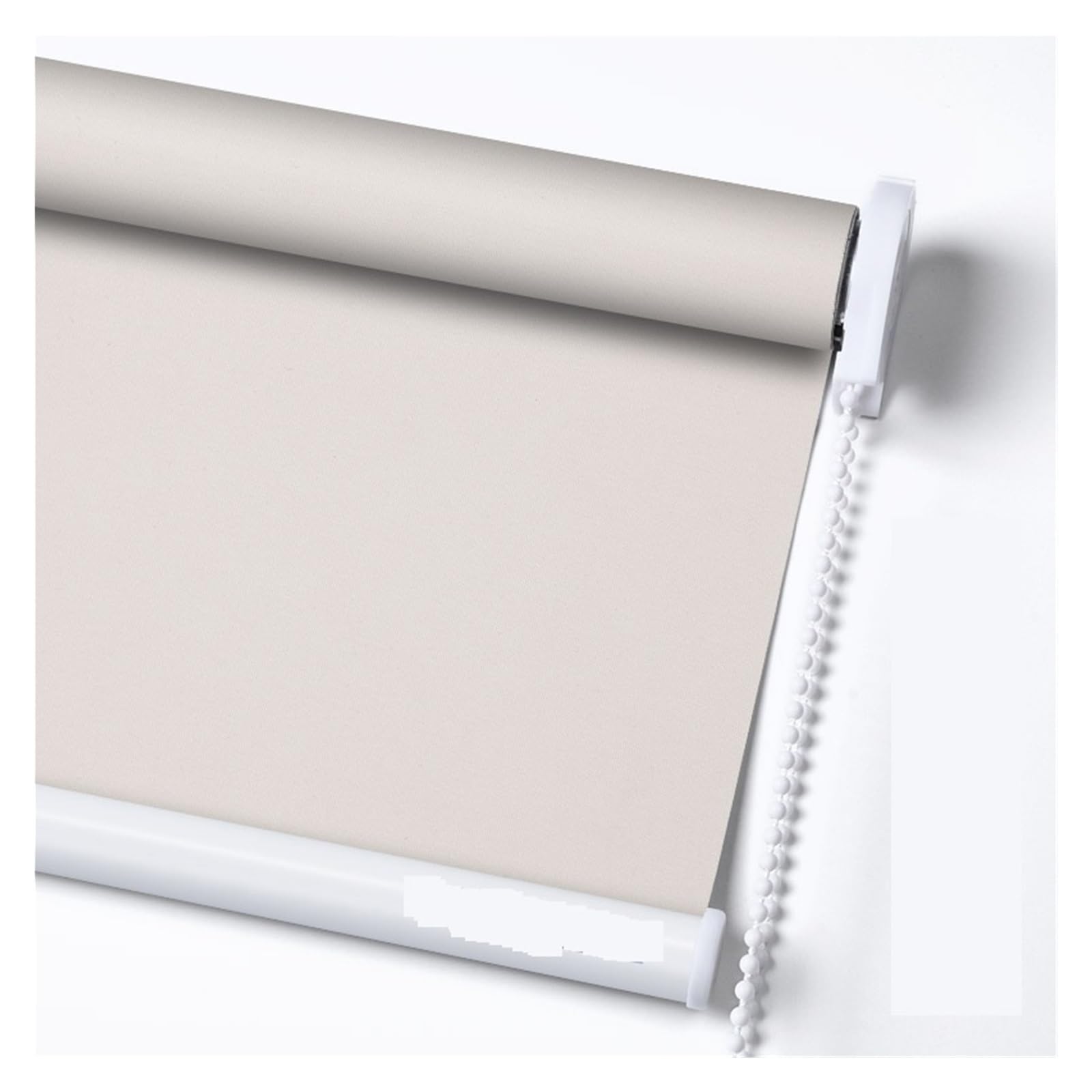 Store enrouleur occultant beige 50x180cm sans perçage pour fenêtre