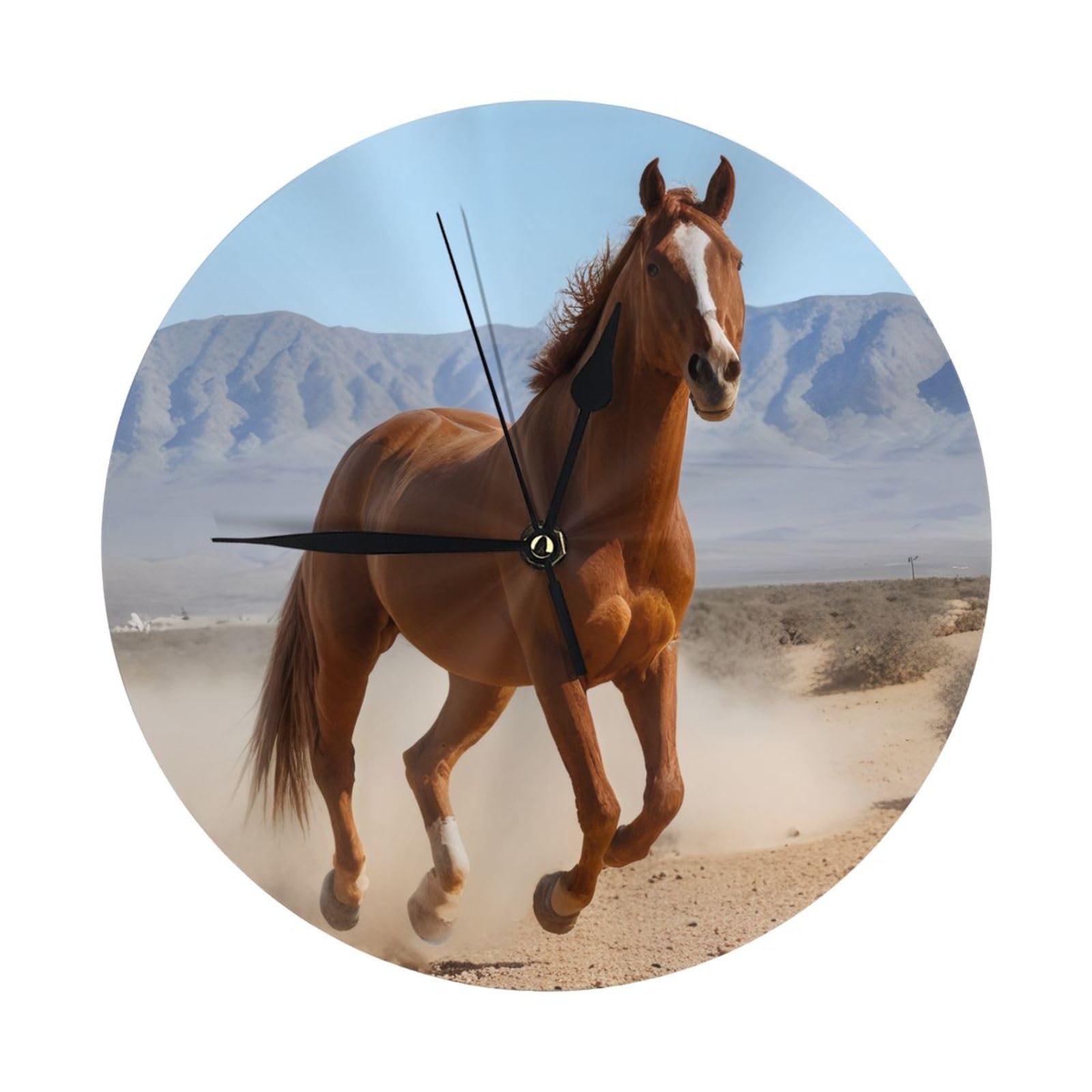 Horloge murale de salon chevaux sauvages pour cuisine et bureau