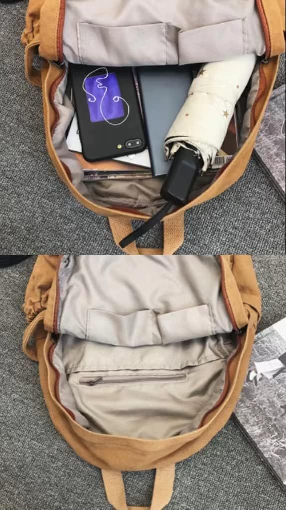 Boho Canvas Backpack for School Vintage College Backpack Women Fairy Grunge Aesthetic Hippie Y2K Backpack (Green) - Image 5