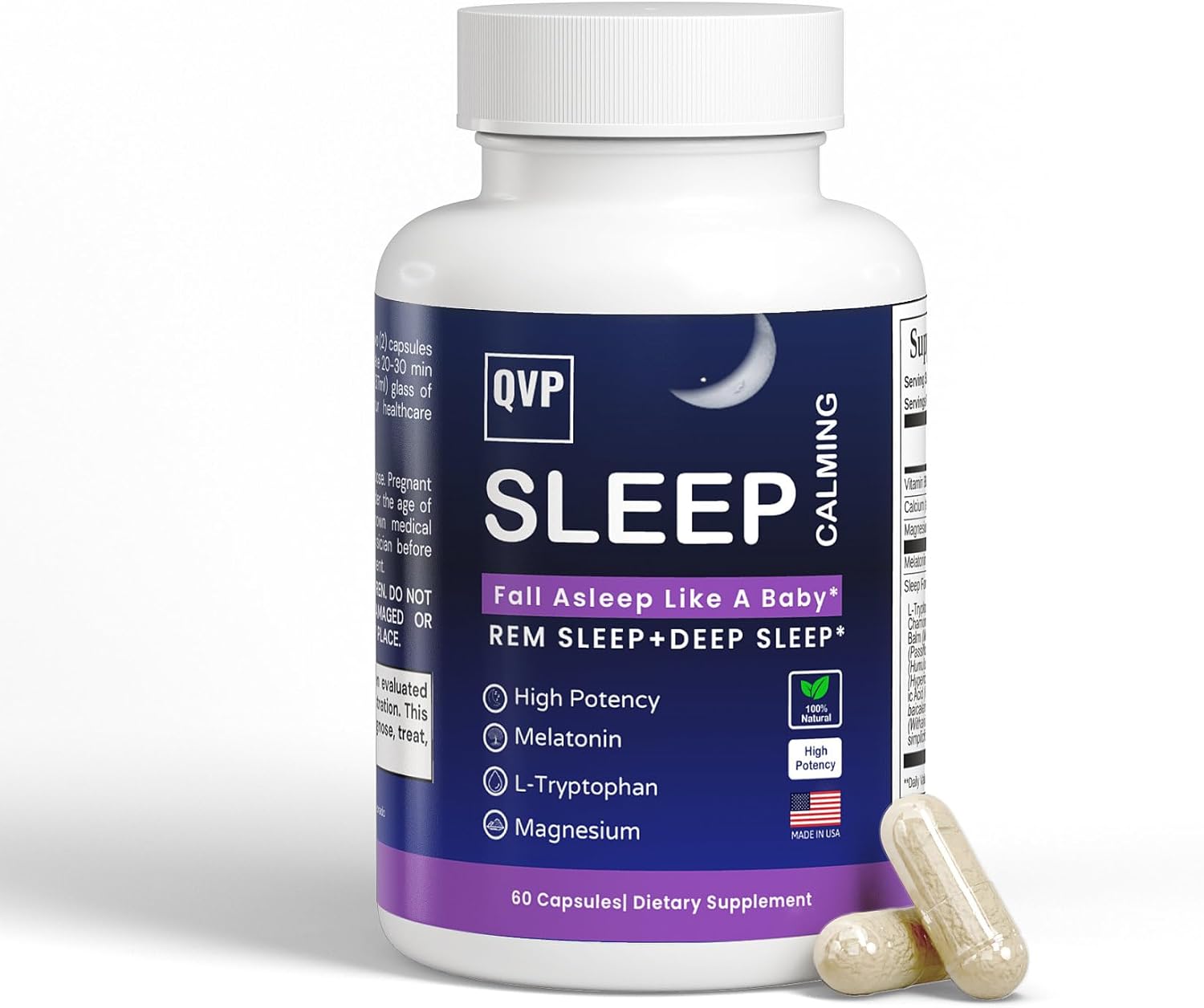 Deep Sleep Formula, 60 Capsules, All Natural Ingredients, Improves Your Sleep Quality in A Natural Way, Deep and REM