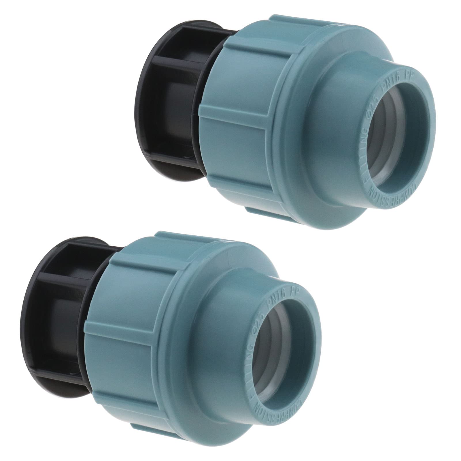 OTOTEC 2Pcs PE Water Pipe Stop End Compression Fitting PE Pipe Compression Coupler Water Pipe End Plug Accessories for for Irrigation Systems 25mm
