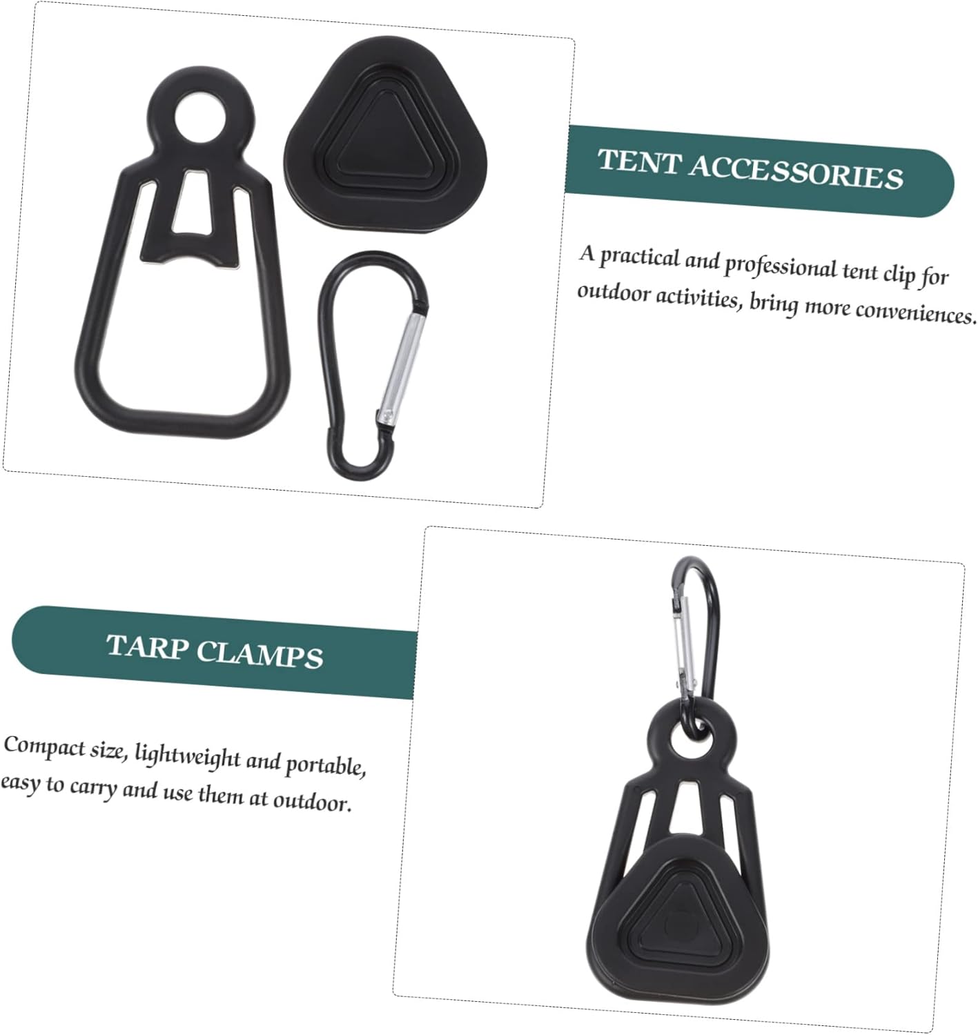 BESPORTBLE 30sets Professional Tent Tarp Clips Compact Lightweight Suitable for Thick Thin Tarps