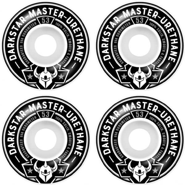 DarkstarSkateboards Responder White/Silver Skateboard Wheels - 53mm 99a (Set of 4)
