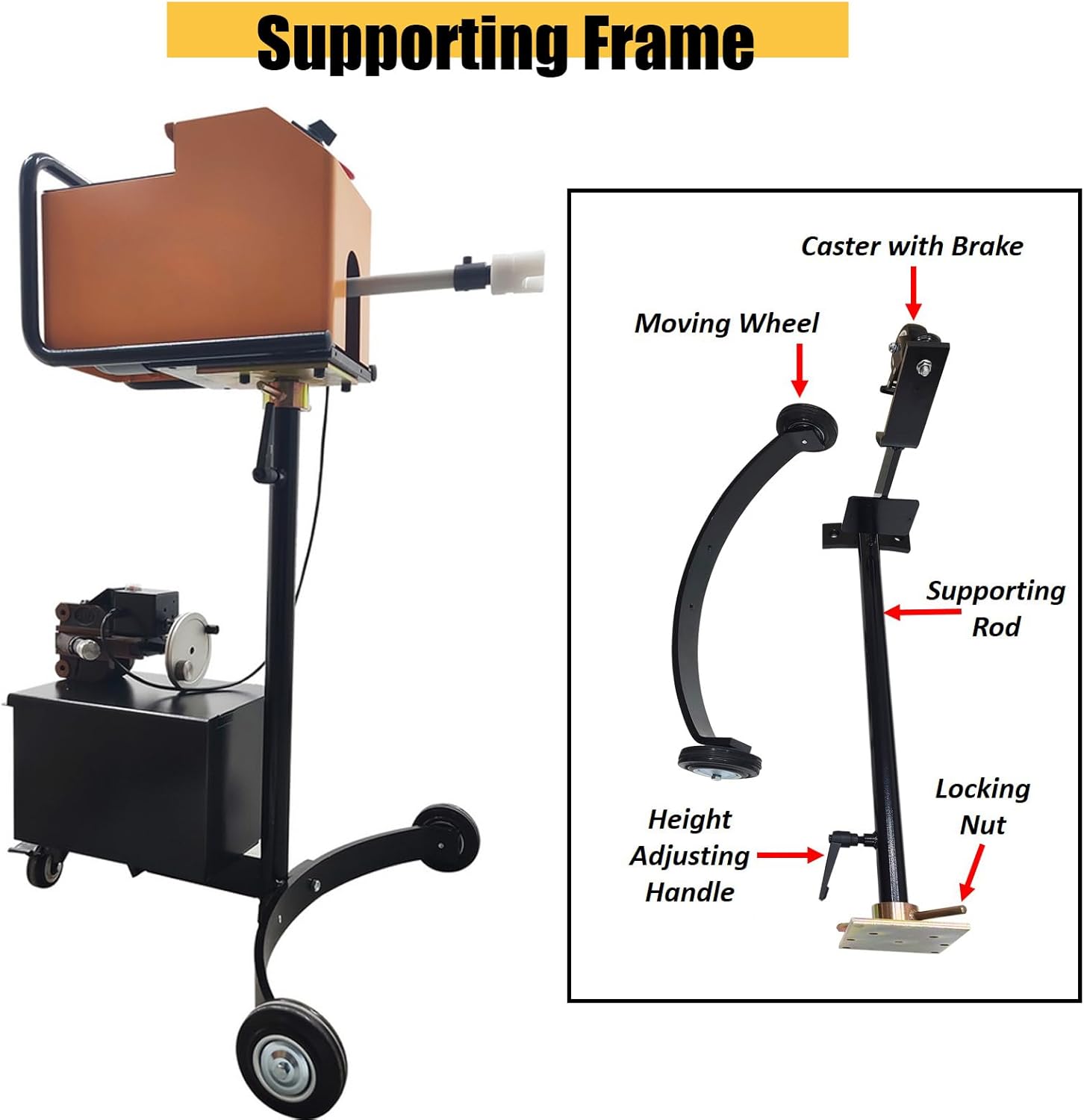 INTSUPERMAI On-Car Brake Disc Lathe Machine 110V 850W - Brake Rotor Resurfacer for Cars/Trucks/EVs, 450mm/17.72in Diameter Capacity, 0.003mm Precision, Non-Disassembly Repair Machine
