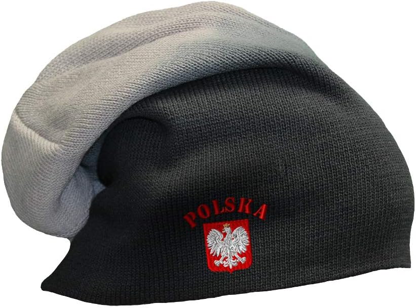 Speedy Pros Slouchy Beanie for Men Poland Polska Seal Flag Embroidery Flags Women Skull Cap
