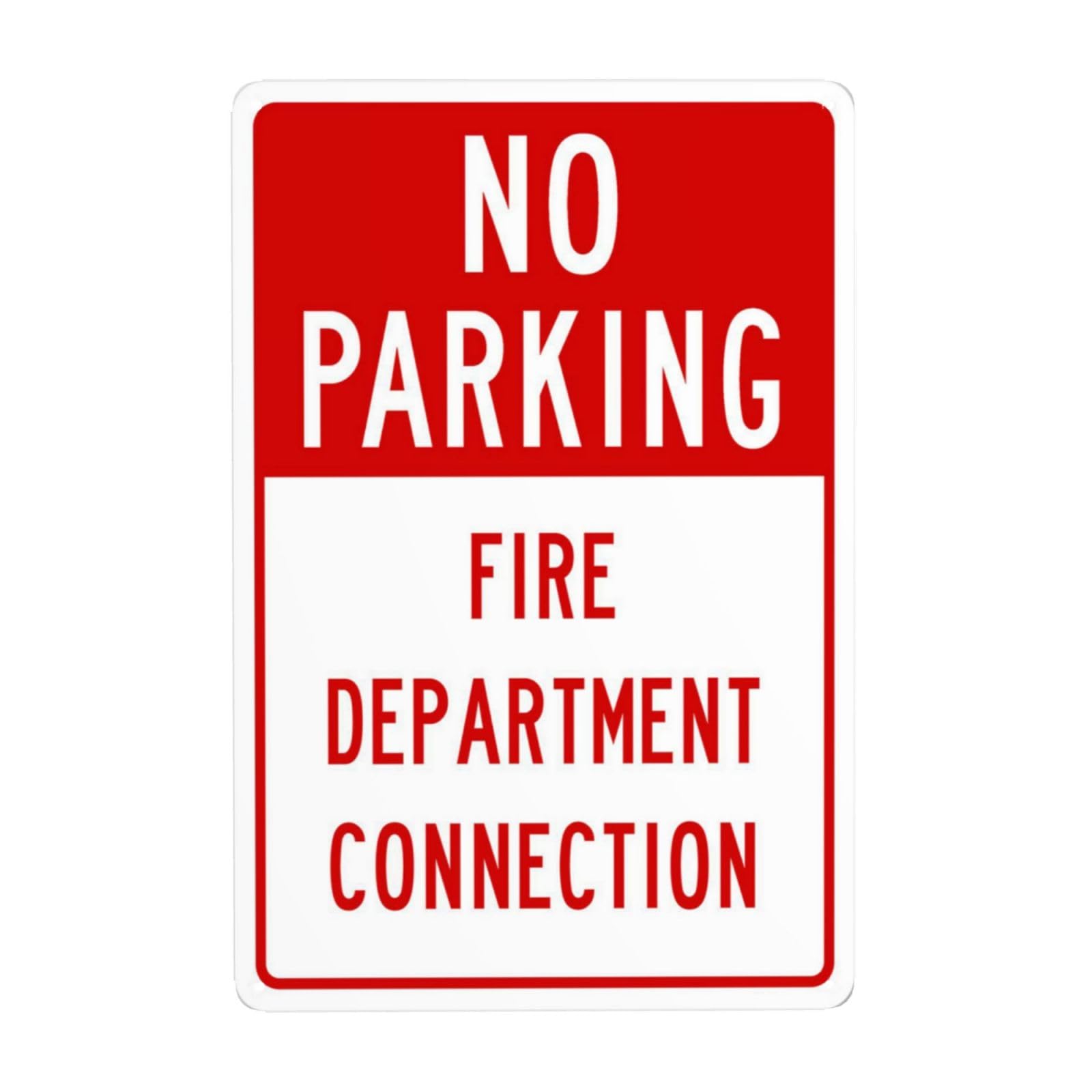 SMAZDFXX No Parking, Fire Department Connection Metal Warning Signs, Cautions Security Tin Sign, Safety Posted Signs for Street Business Wall Decor 5.5"x8"