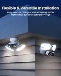 Reolink Elite Floodlight WiFi, 4K 8MP 180° Panoramic Wired Floodlight Camera, Adjustable 3000 Lumens Spotlights, AI Video Search, Dual-Band Wi-Fi 6, 24/7 Recording, No Monthly Fees