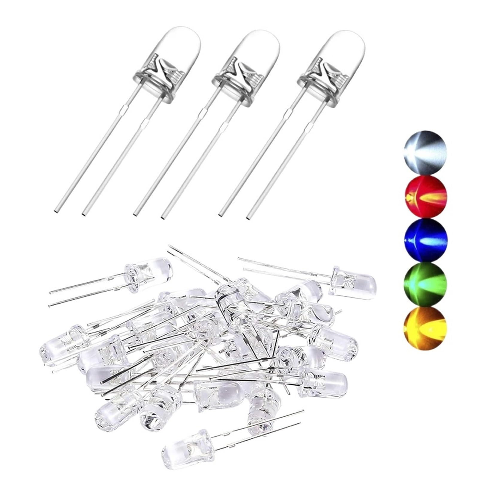 Diodes LED Bleues 3mm super lumineuses à haute intensité pour signalisation claire, 50pcs