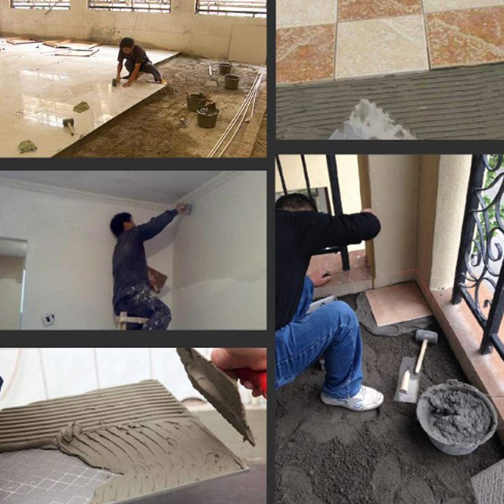 Paleta de enyesado de Diente de Sierra, Paleta de ladrillo de Acero Inoxidable de 2 Piezas con Mangos de Madera para constructores de renovación, Herramienta de enyesado de albañiles