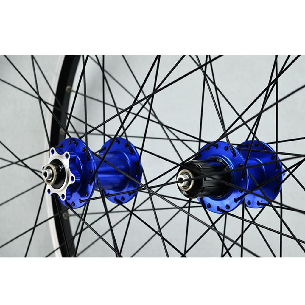 TUJISEK 26 27,5 29 Pollici Mountain Bike Ruote Freno A Disco/V Rilascio Rapido MTB Davanti & Posteriore Ruota 7 8 9 10 11 12 velocità Cassetta Ruota Libera 32 Fori(Blue Hub,27.5in)