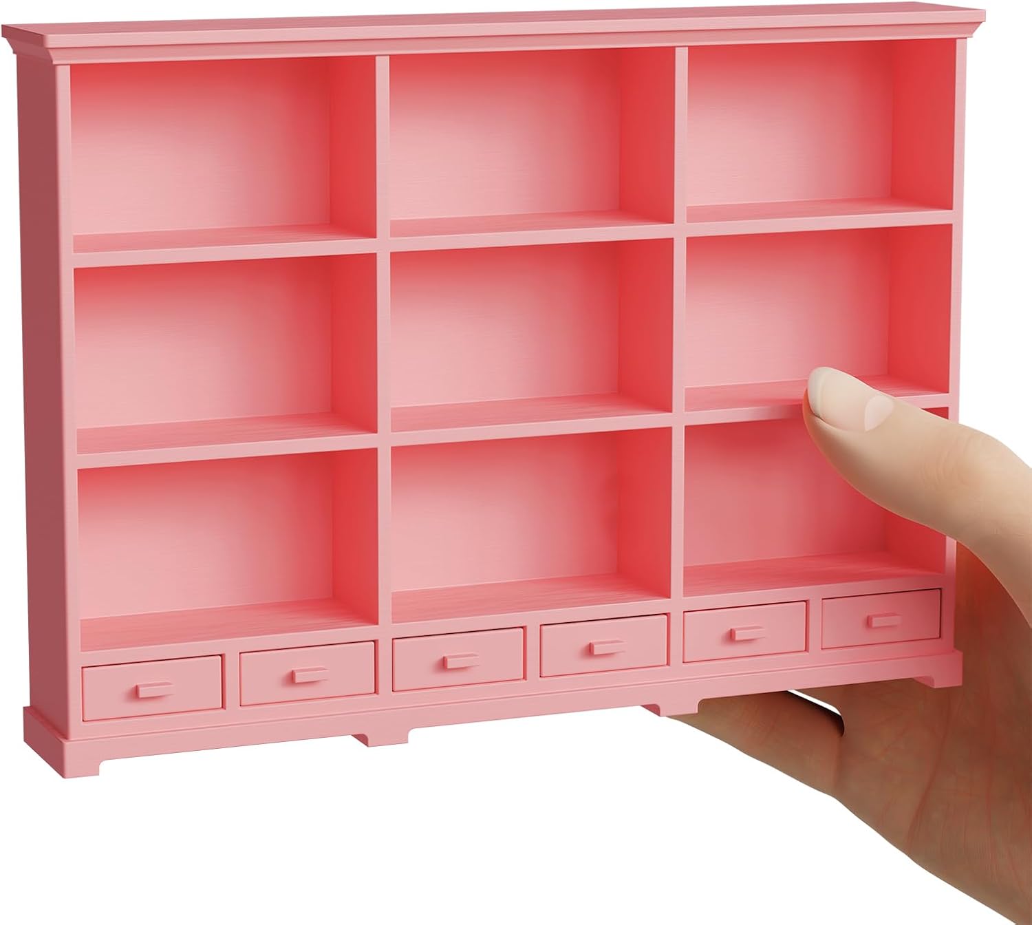 1:12 Scale Dollhouse Bookshelf, Multi-Functional Dollhouse Book Shelf for Displaying Mini Books and Accessories, Great Addition to Your Dollhouse Furniture Collection