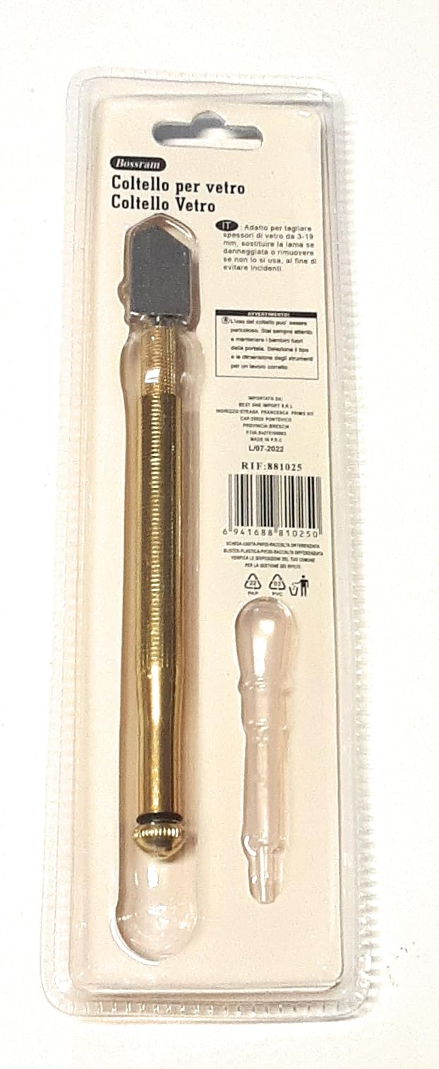 Tagliavetro Professionale, Coltello per Vetro per Vetro, Specchio e Piastrelle di Ceramica Lunga165MM