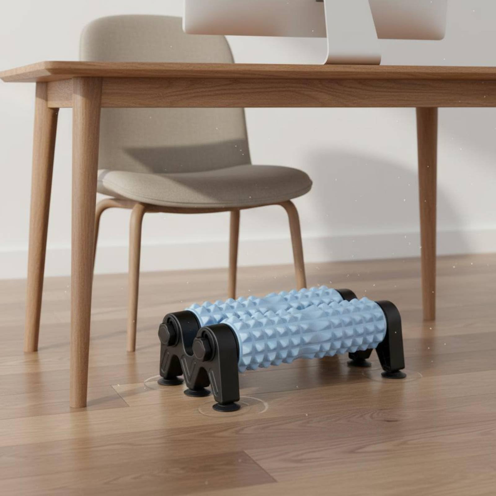 Rullo Massaggio Doppia Fila Rullo Schiuma Massaggiatore Fitness Recupero con Base Ampia Antiscivolo E Supporto Rigido Pressione Uniforme per Muscoli, Camouflage Pink Blue