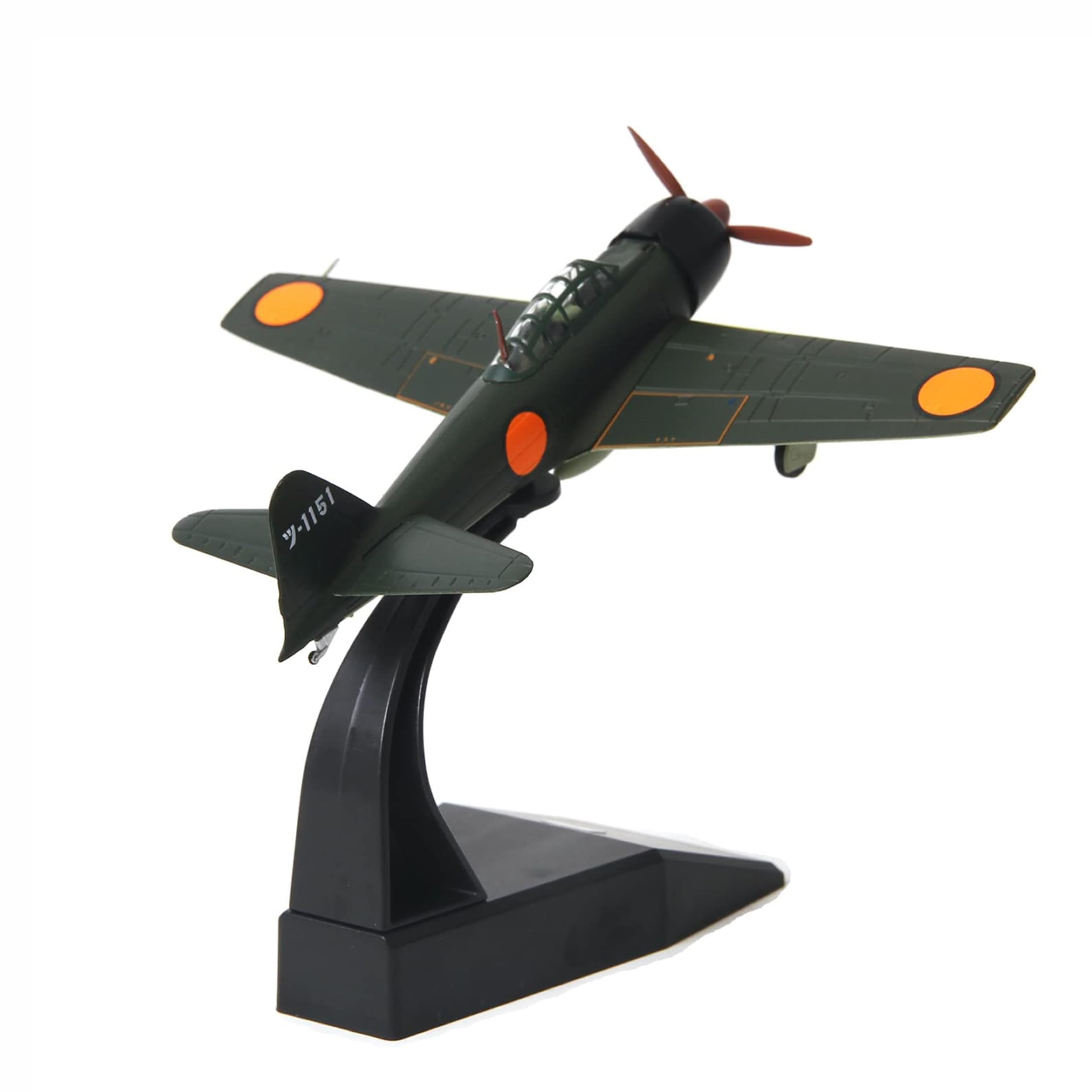 1/72 A6M Zero Diecast Metal Aircraft Model Kit JP Mitsubishi WWII Vintage Fighter Airplane Model with Stand for Adult Military Enthusiasts Collections or Gift (1942 A6M3)
