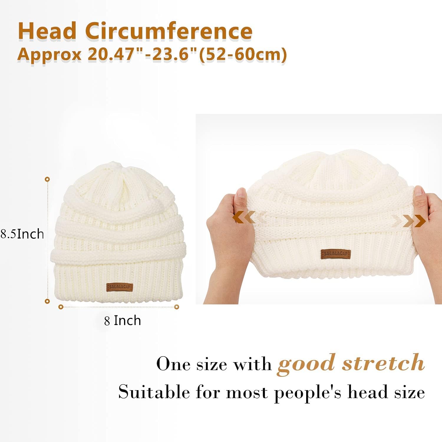Womens Satin Lined Winter Beanie Cable Knit Beanie for Women Silk Lining Thick Chunky Hats Skull Warm Cap - Image 3
