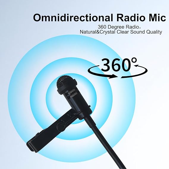 3.5mm TRS Lavalier Microphone for DJI Mic 2 Transmitters | for Rode Wireless GO 2 /Wireless Pro, Omnidirectional, Condenser Wired, Clip On Lav Mic, for Stage Live Streaming