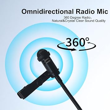3.5mm TRS Lavalier Microphone for DJI Mic 2 Transmitters | for Rode Wireless GO 2 /Wireless Pro, Omnidirectional, Condenser Wired, Clip On Lav Mic, for Stage Live Streaming