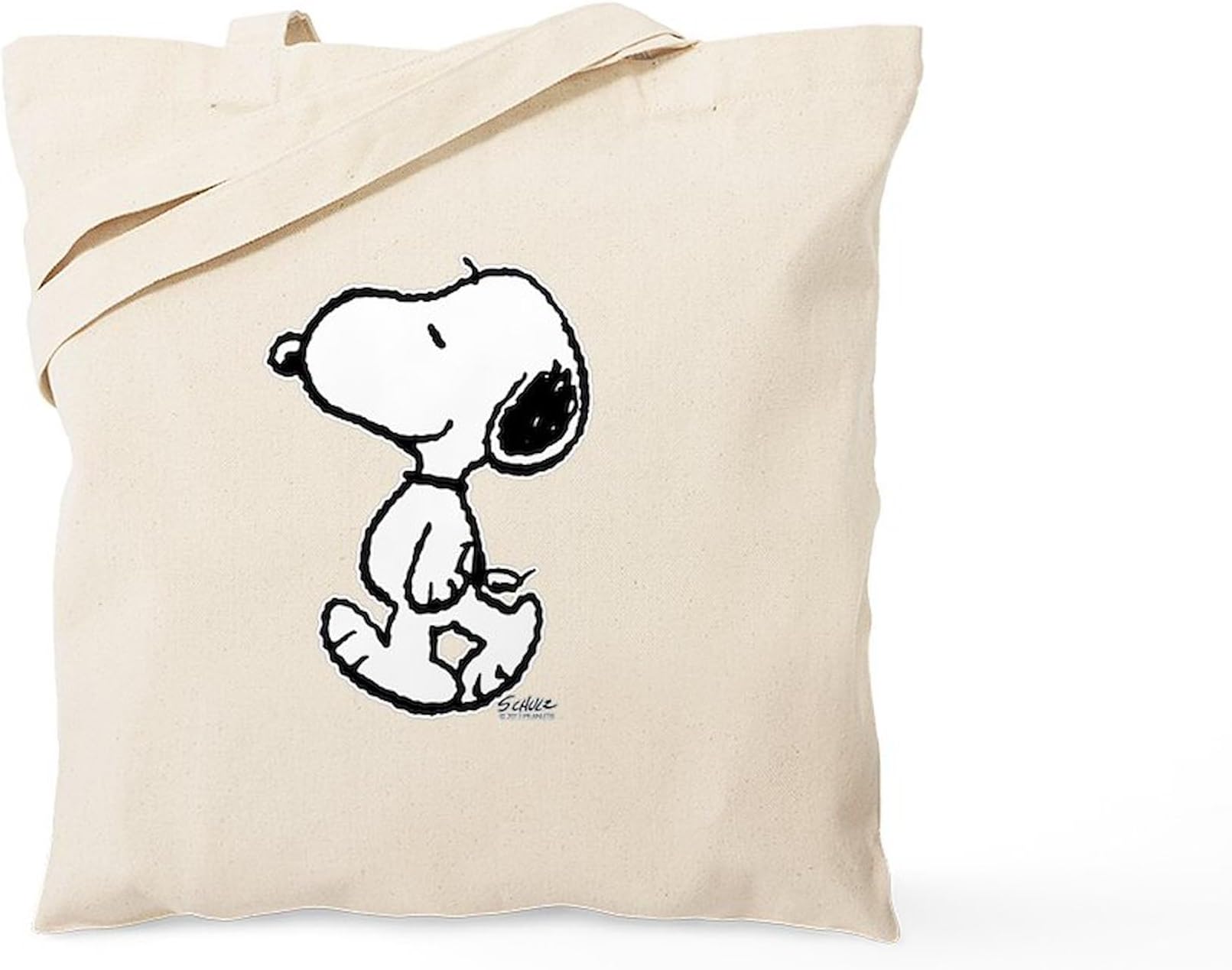 CafePress Peanuts Snoopy Natural Canvas Tote Bag, Reusable Shopping Bag