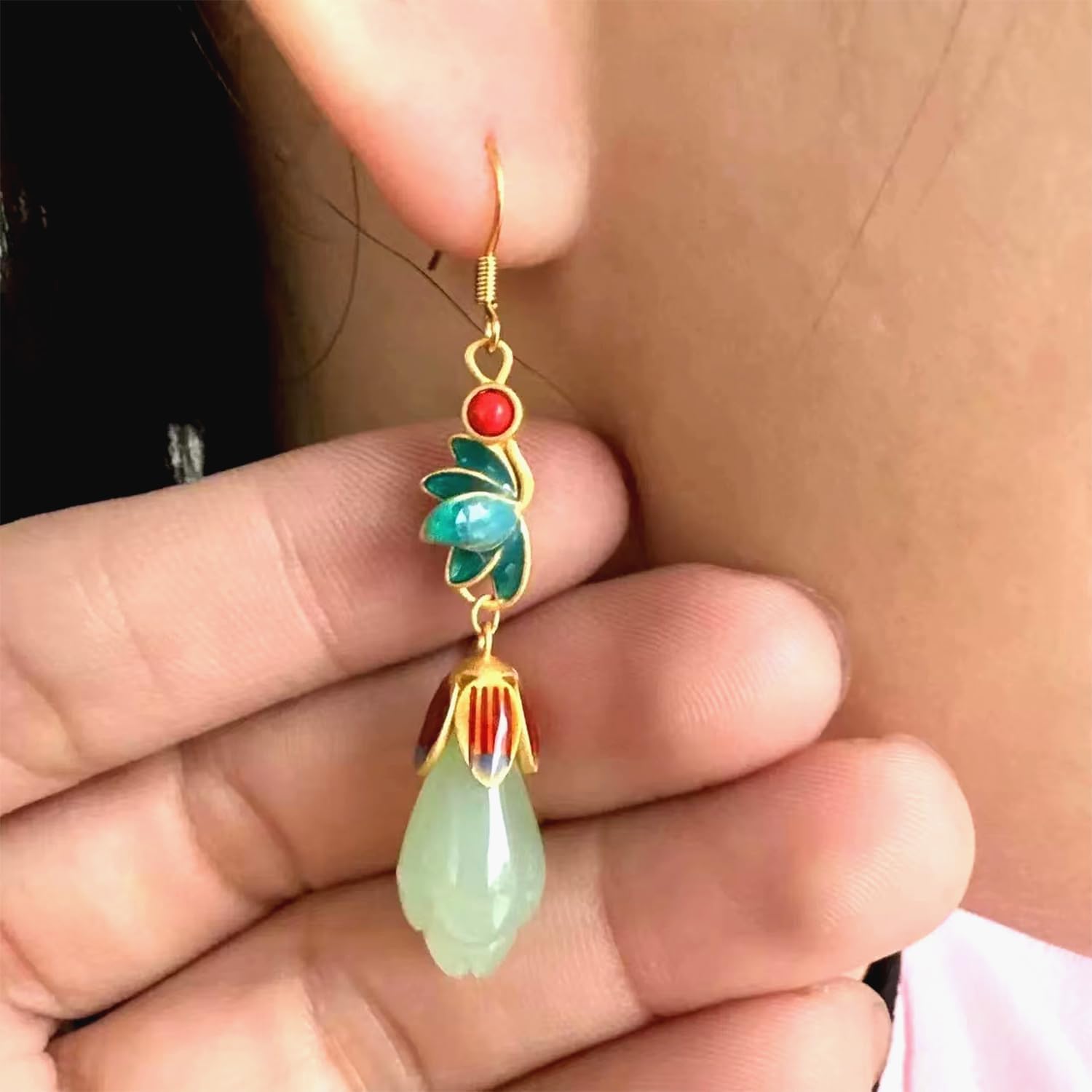 Gold Dangle Earrings for Women Long Drop Earrings 18k Gold Plated 925 Sterling Silver Earrings Jewellery - Image 2