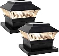 Vista 16 de Paquete de 4 luces solares blancas para tapa de poste, 50 lúmenes seleccionables en 3 colores (3000 K/4000 K/6000 K), se adapta a postes de vinilo