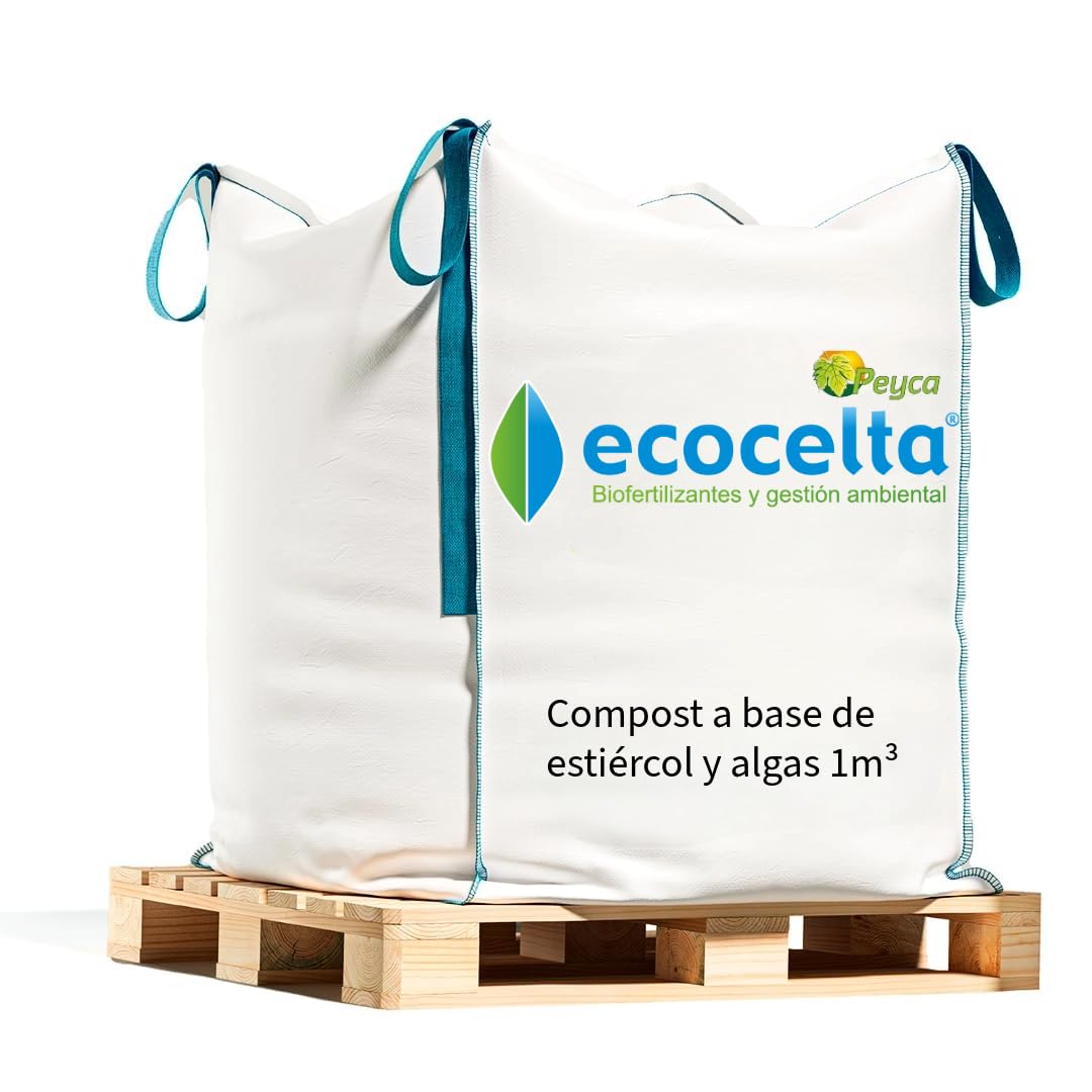Compost Saco Big Bag 1m³-1000L - Ecocelta. Abono a Base de estiercol y Algas. Apto en Agricultura ecológica.