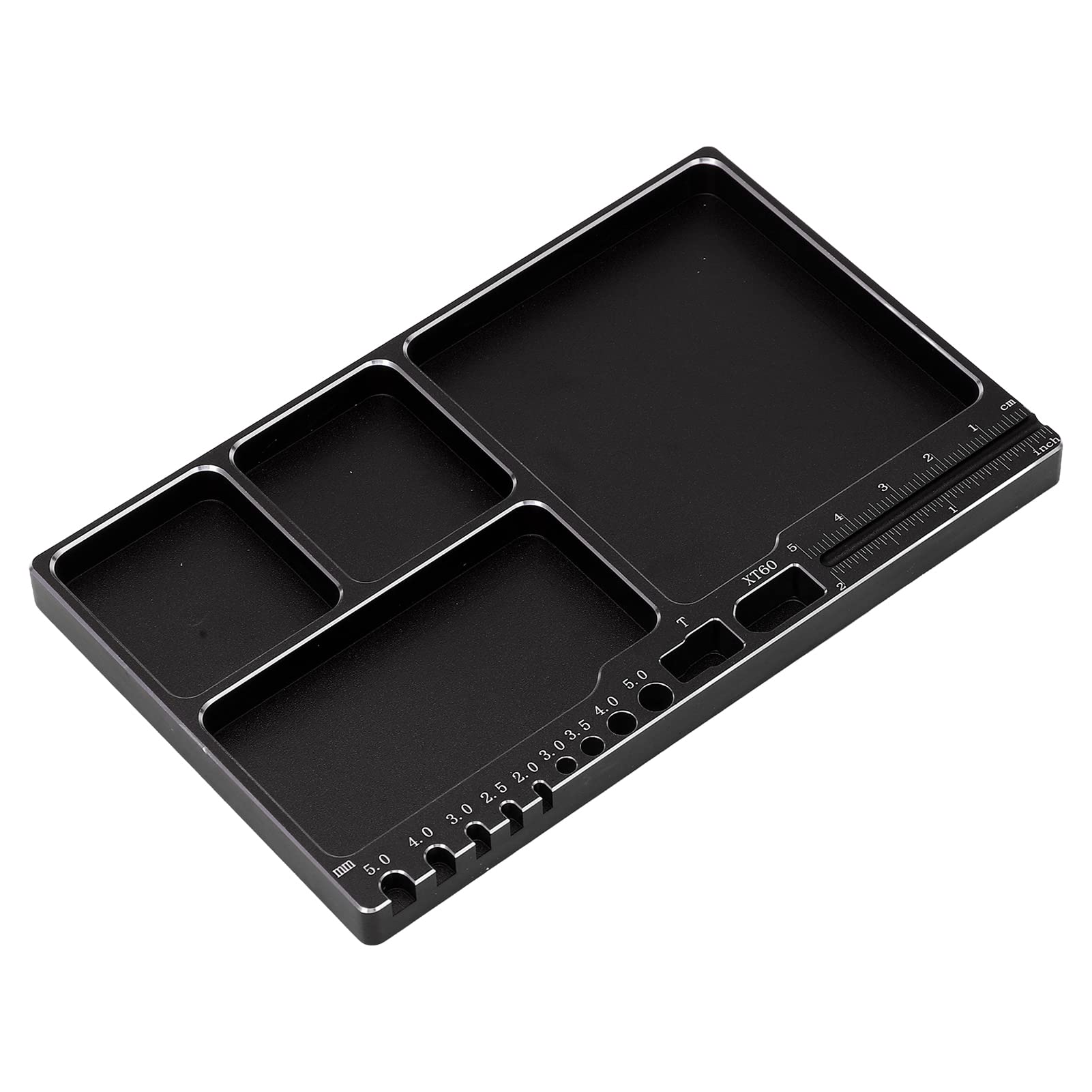Oumefar Magnetic Screw Tray For RC Repair - Aluminum Alloy Parts Tray With Magnetic Pads, Portable Organizer (Purple)