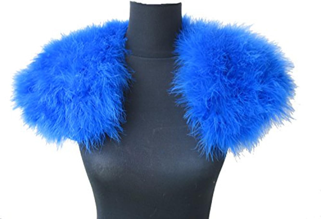 Unbranded Real Ostrich Feather Bridal Shawl Cape Fluffy Wedding Party Only Fit Less Than 40cm Shoulder Width