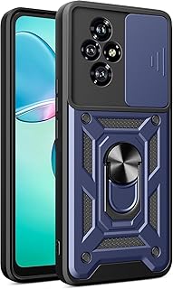 honor 200 Case CamShield Full Body Protection Shockproof Anti-Scratch Metal Ring Multi-Function Case Compatible with Honor 200 (honor 200 cover) (blue)