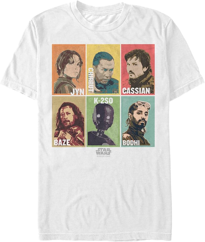 Star WarsMen's Rogue One Rebellion Hero Color Strip T-Shirt