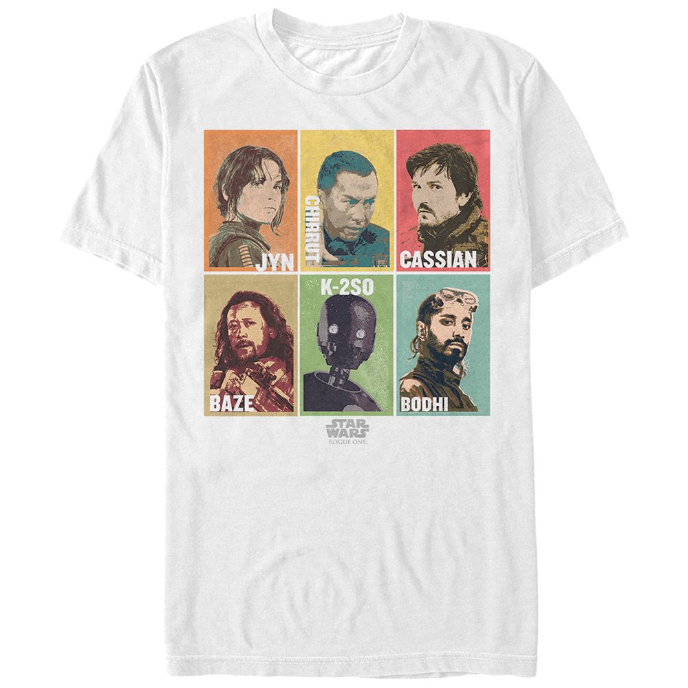 Star WarsMen's Rogue One Rebellion Hero Color Strip T-Shirt