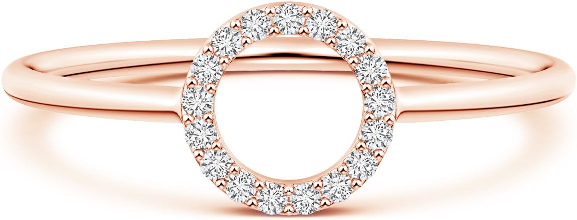 Lab Created Diamond Open Circle Ring in 14k Solid Gold/Silver (0.09 ctw, H Color, SI2 Clarity)